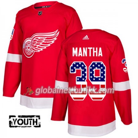 Detroit Red Wings Hockeydrakt Anthony Mantha 39 2017-2018 USA Flag Fashion Svart Adidas Authentic - Barn